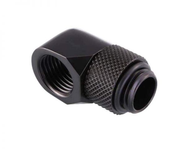 Bykski G1/4 Male to Female 90 Degree Rotary Elbow Fitting - Black (B-RD90-X-BK)