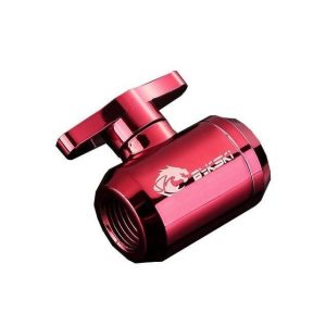 Bykski G1/4 Female to Female Drain Ball Valve - Red (B-DV-CE)