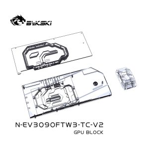 Bykski EVGA RTX 3080/3090 FTW3 Ultra Gaming (N-EV3090FTW3-TC-V2) Full Coverage GPU Water Block w/ Integrated Active Backplate