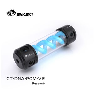 Bykski 50mm Cylindrical DNA Reservoir - Black POM - 190mm w/ 5v A-RGB LED strip (CT-DNA-POM-V2-190)