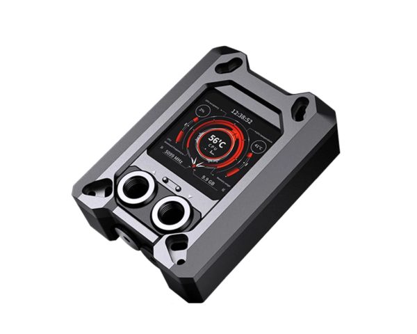 Granzon GAMSC CPU Water Cooling Block w/ Temp Digital Display - Black w/ 5v Addressable RGB (RBW) (AMD AM5 / AM4 / Ryzen 3/5/7/9)