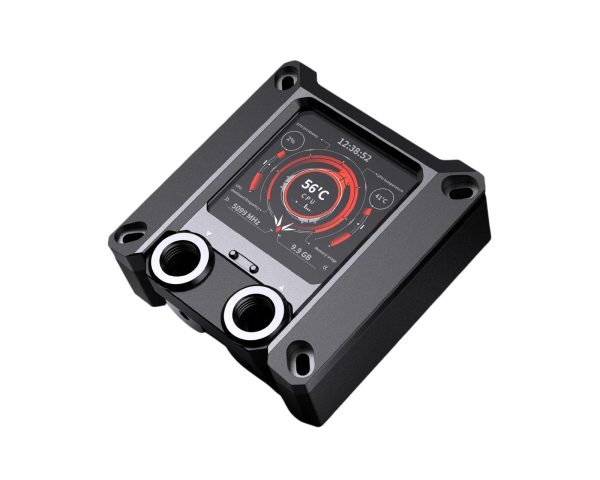 Granzon GAISC CPU Water Cooling Block w/ Temp Digital Display - Black w/ 5v Addressable RGB (RBW) (For Intel LGA 115x/1200/1700/1800/20xx)